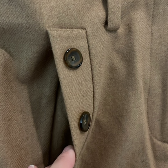 NWT Halogen Wool Blend Camel Mini Skirt Zip Front Closure Pockets size 8 - Picture 2 of 8